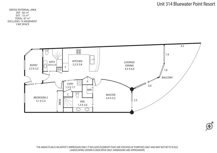Floorplan of Homely apartment listing, 314/13 Nicklin Way, Minyama QLD 4575