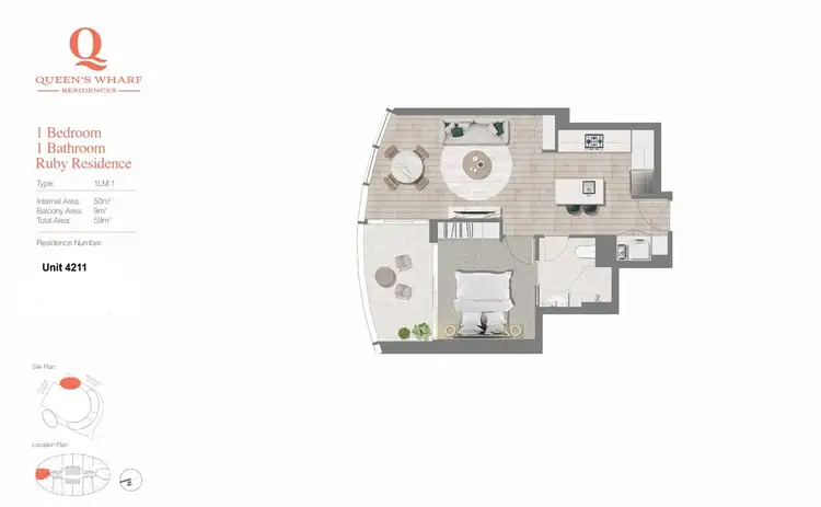 Floorplan of Homely apartment listing, 4211/8 Margaret Street, Brisbane City QLD 4000