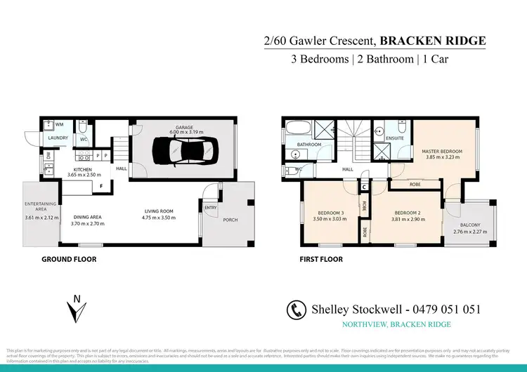 Floorplan of Homely townhouse listing, 2/60 Gawler Crescent, Bracken Ridge QLD 4017