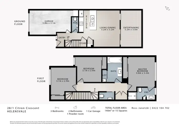 Floorplan of Homely townhouse listing, 28/1 Citron Crescent, Helensvale QLD 4212