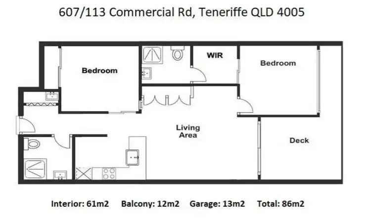 Floorplan of Homely unit listing, 113 Commercial Road, Teneriffe QLD 4005
