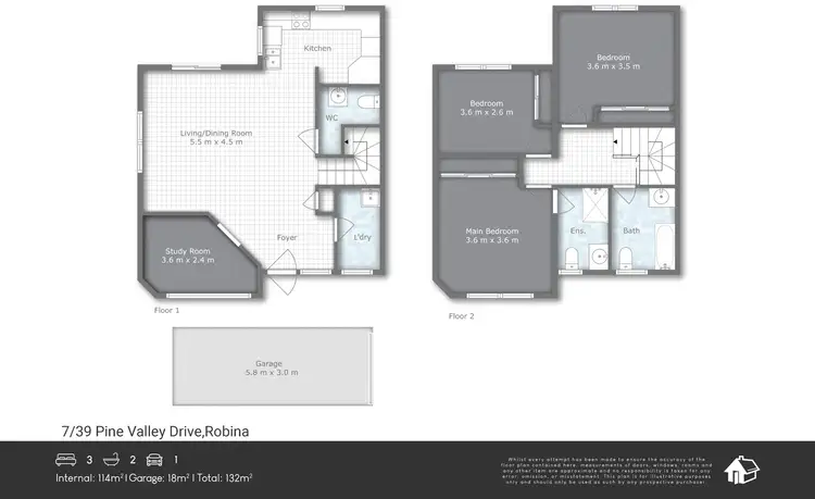 Floorplan of Homely townhouse listing, ID:21152102/39 Pine Valley Drive, Robina QLD 4226