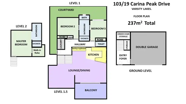 Floorplan of Homely townhouse listing, ID:21152492/19 Carina Peak Drive, Varsity Lakes QLD 4227