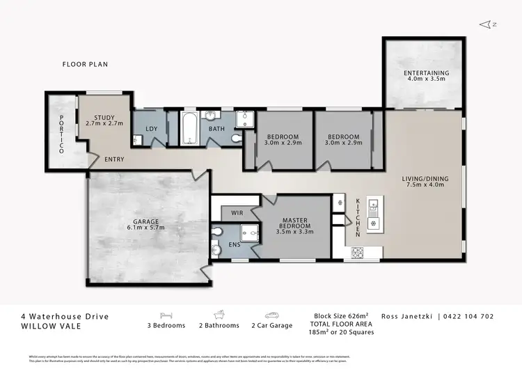 Floorplan of Homely house listing, 4 Waterhouse Drive, Willow Vale QLD 4209