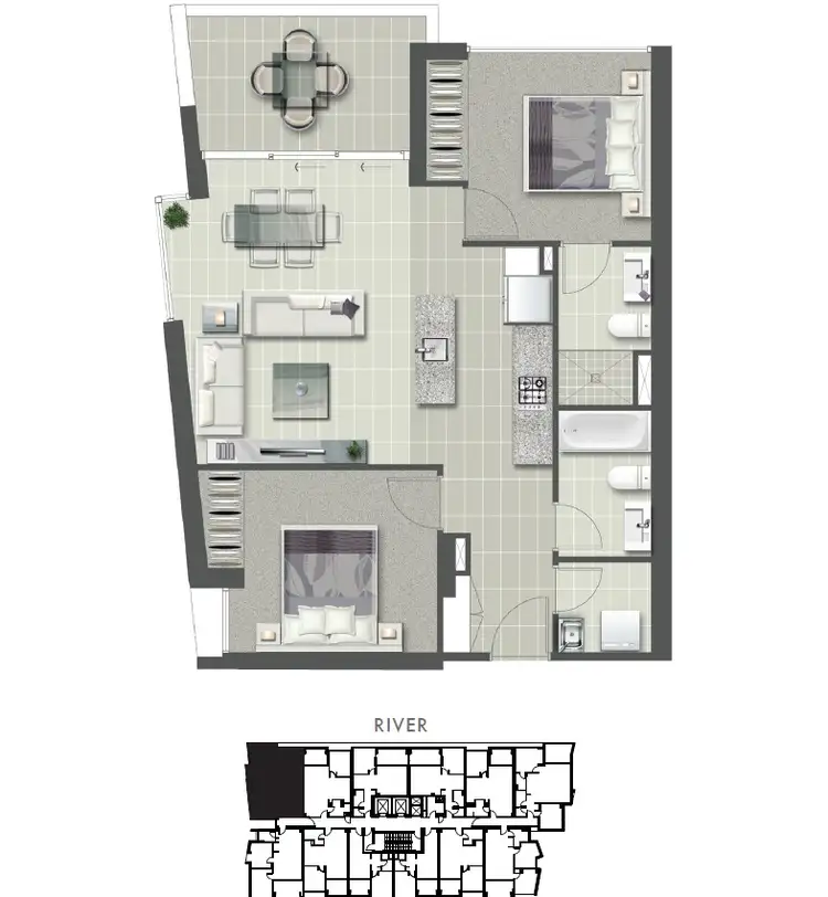Floorplan of Homely apartment listing, ID:21152876/2 Harbour Road, Hamilton QLD 4007