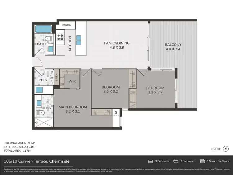 Floorplan of Homely unit listing, ID:21152963/10 Curwen Terrace, Chermside QLD 4032