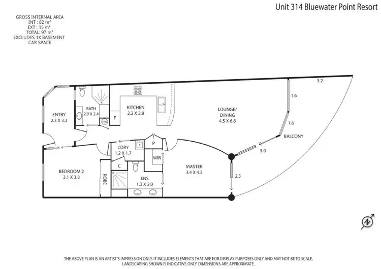 Floorplan of Homely unit listing, 314/13 Nicklin Way, Minyama QLD 4575