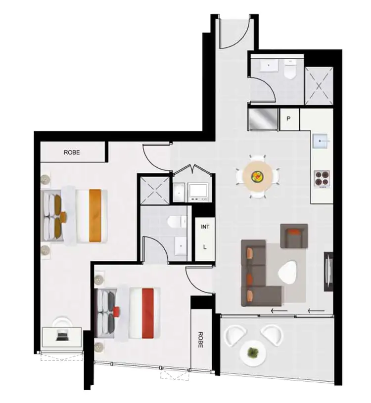 Floorplan of Homely apartment listing, 2012/24 Stratton Street, Newstead QLD 4006