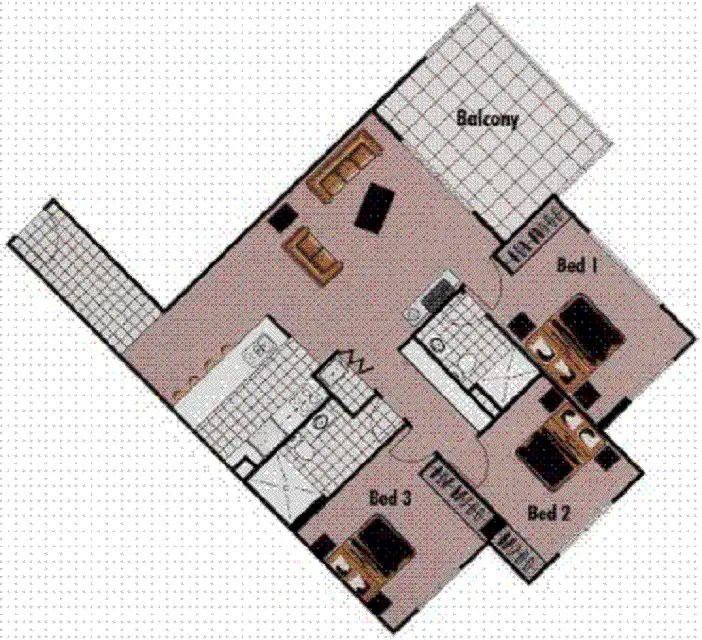 Floorplan of Homely unit listing, 3B/6 Exford Street, Brisbane City QLD 4000