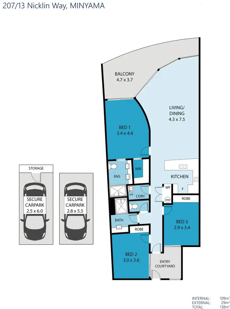 Floorplan of Homely unit listing, ID:21153764/13 Nicklin Way, Minyama QLD 4575