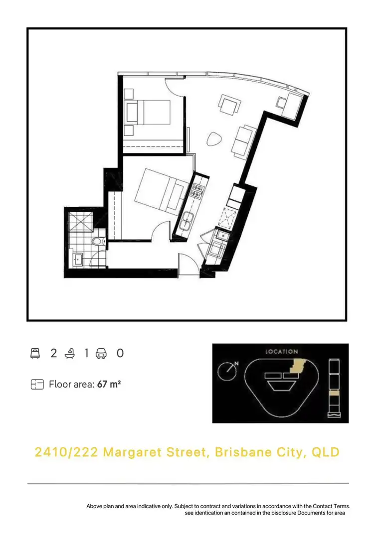 Floorplan of Homely apartment listing, 2410/222 Margaret Street, Brisbane City QLD 4000