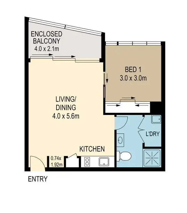 Floorplan of Homely unit listing, ID:21154024/8 Harbour Road, Hamilton QLD 4007