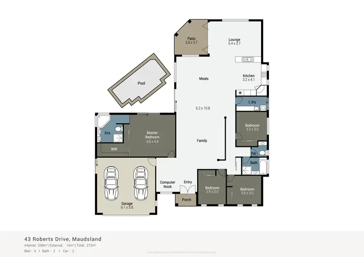 Floorplan of Homely house listing, 43 Roberts Drive, Maudsland QLD 4210