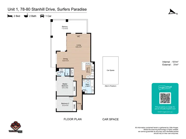 Floorplan of Homely unit listing, Unit1/78-80 Stanhill Drive, Chevron Island QLD 4217