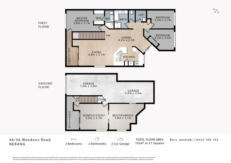 Floorplan of Homely townhouse listing, 46/36 Weedons Road, Nerang QLD 4211