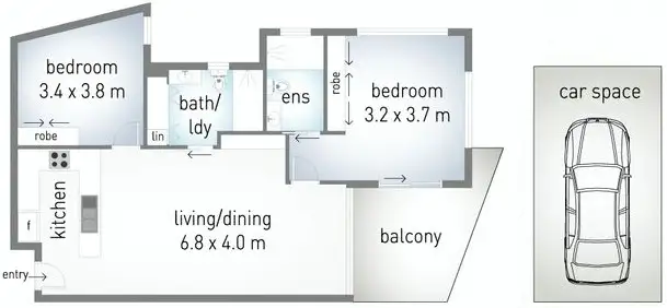 Floorplan of Homely unit listing, ID:21154241/9 Hooker Boulevard, Broadbeach Waters QLD 4218