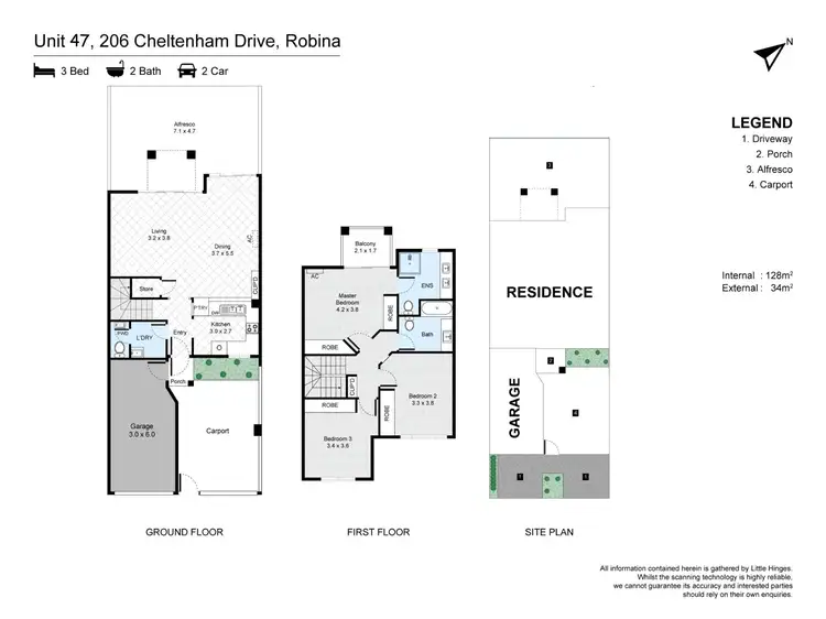Floorplan of Homely townhouse listing, ID:21154285/206 Cheltenham Drive, Robina QLD 4226