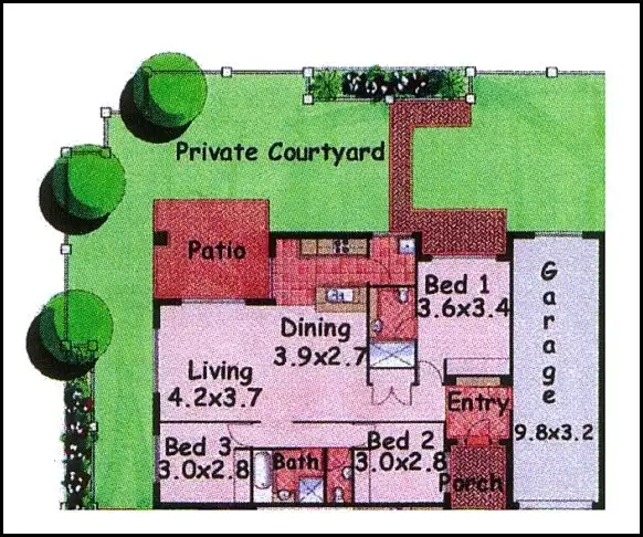 Floorplan of Homely townhouse listing, ID:21154289/2 Prudence Court, Carina QLD 4152