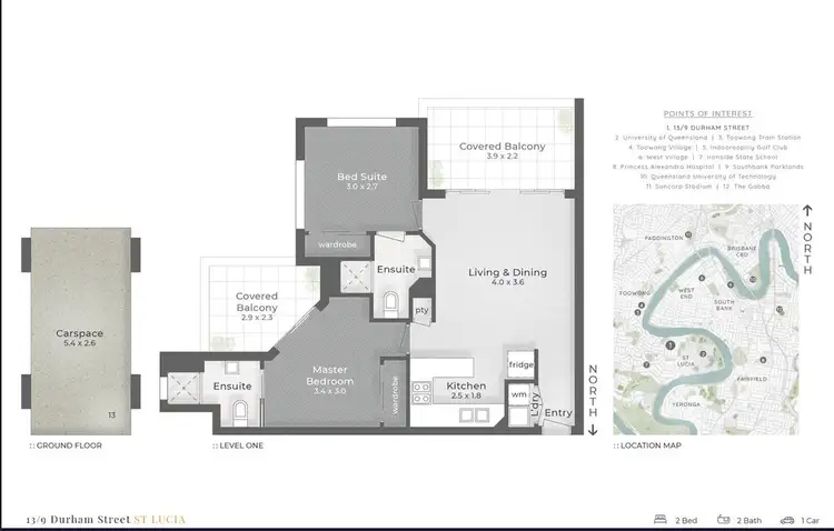 Floorplan of Homely unit listing, ID:21154329/9 Durham Street, St Lucia QLD 4067