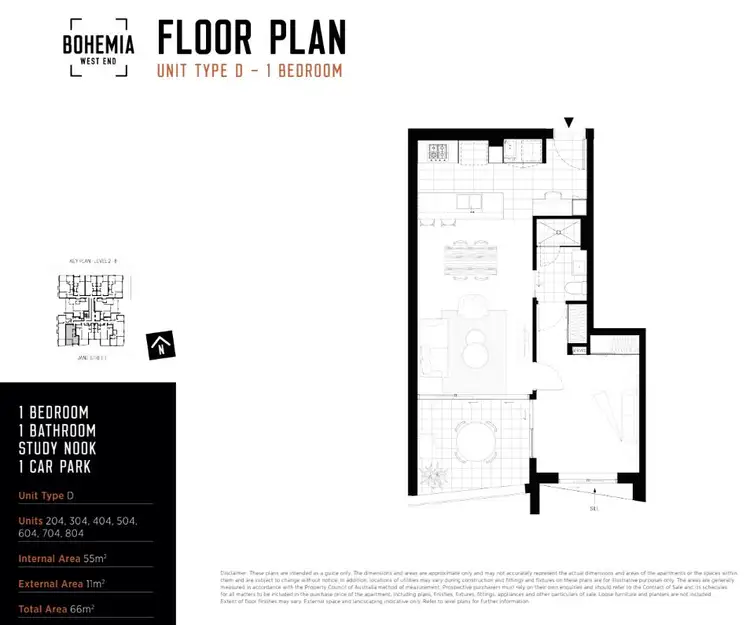 Floorplan of Homely apartment listing, 804/77 Jane Street, West End QLD 4101