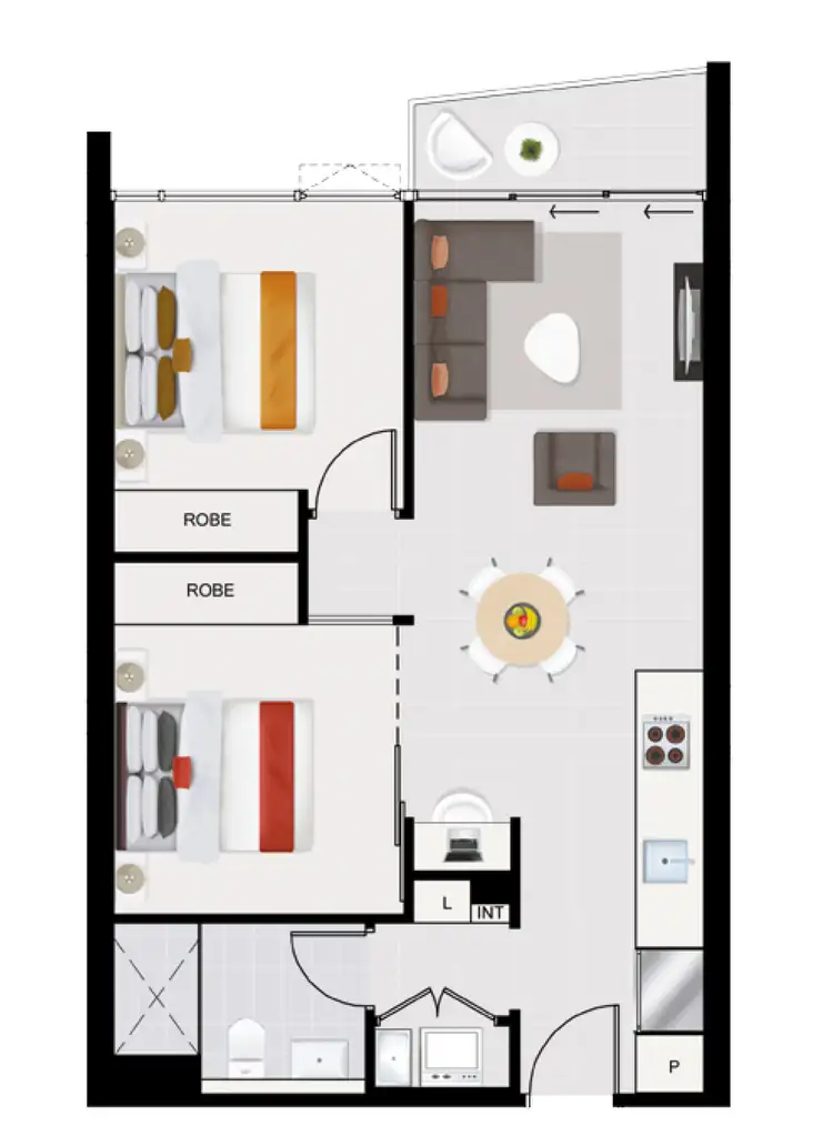 Floorplan of Homely apartment listing, 31204/24 Stratton Street, Newstead QLD 4006