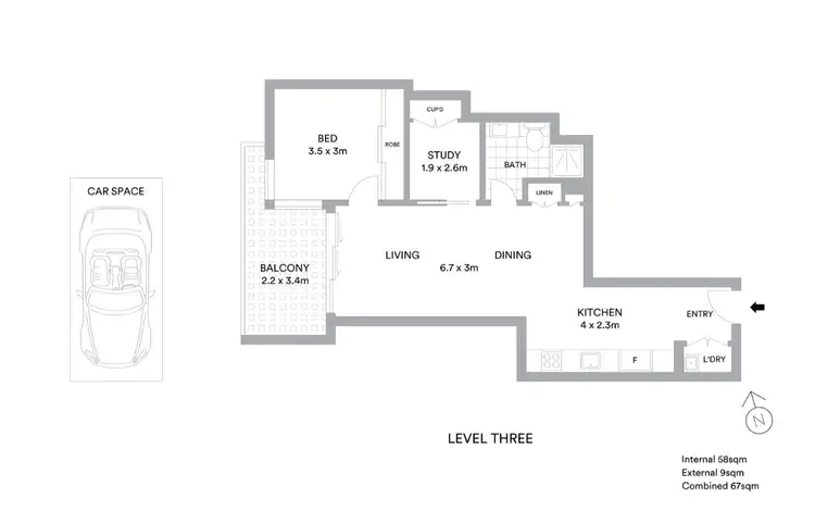 Floorplan of Homely apartment listing, 305/1033 Ann Street, Newstead QLD 4006