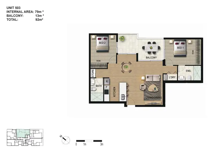 Floorplan of Homely apartment listing, ID:21154618/78 Berwick Street, Fortitude Valley QLD 4006