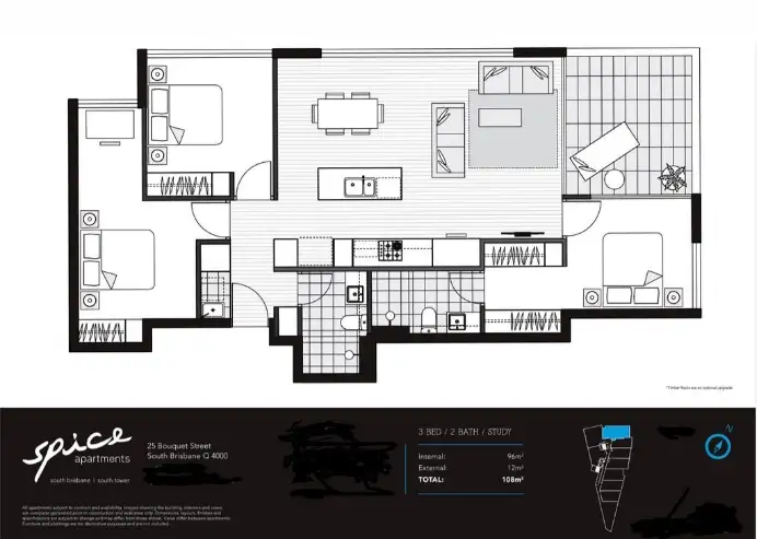 Floorplan of Homely apartment listing, ID:21154923/23 Bouquet Street, South Brisbane QLD 4101