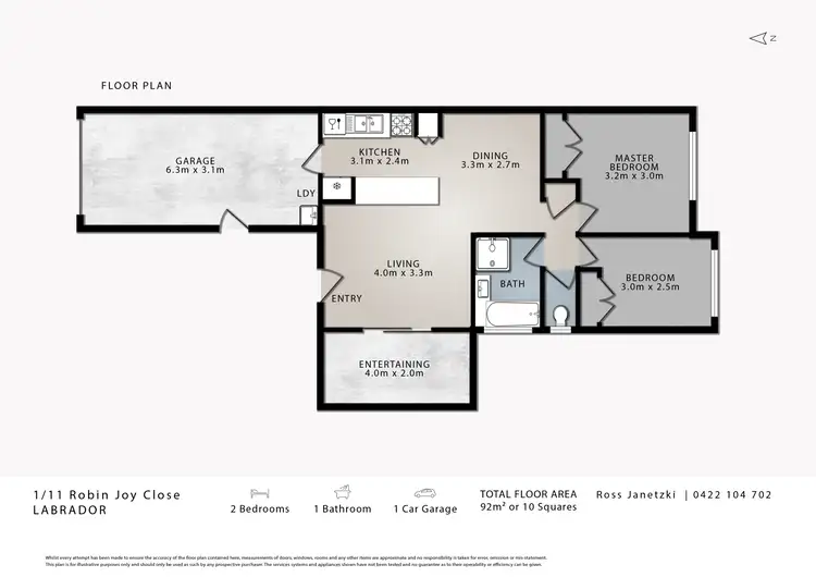 Floorplan of Homely semi-detached listing, 11 Robin Joy Close, Labrador QLD 4215