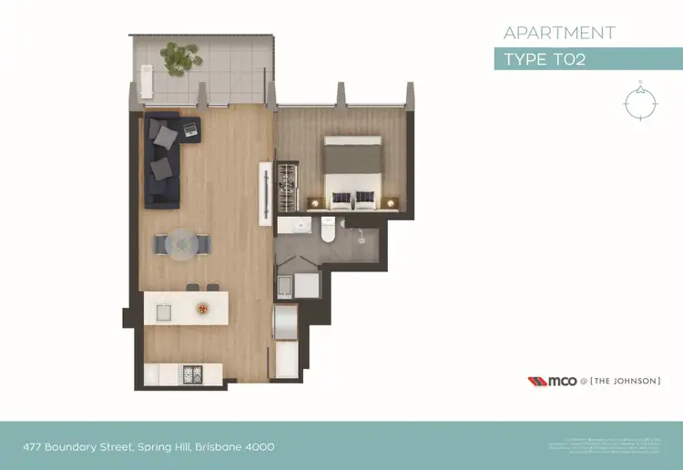 Floorplan of Homely apartment listing, 1302/477 Boundary Street, Spring Hill QLD 4000