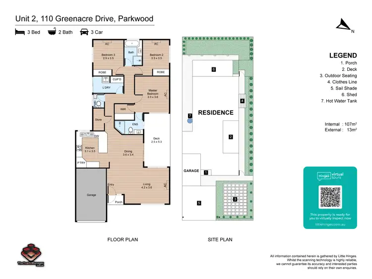Floorplan of Homely semi-detached listing, 110 Greenacre Drive, Parkwood QLD 4214