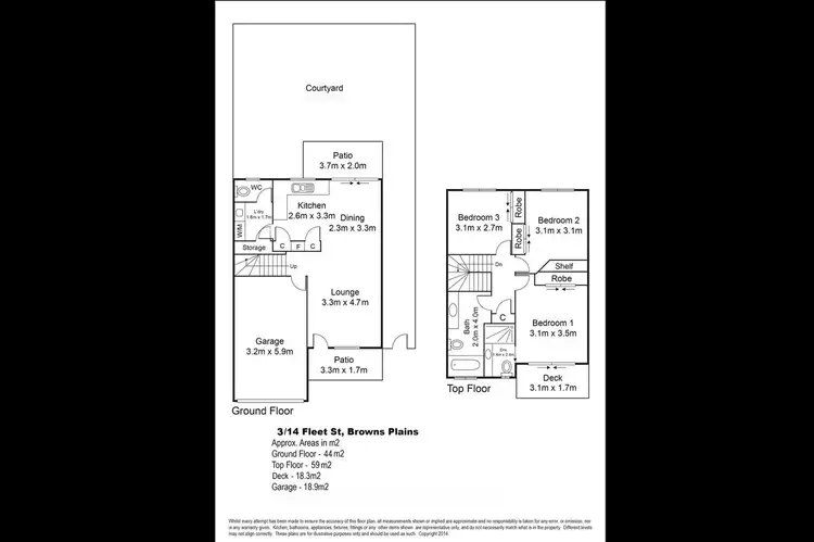 Floorplan of Homely townhouse listing, 3/14 Fleet Street, Browns Plains QLD 4118