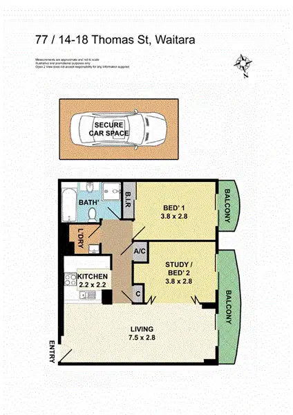 Floorplan of Homely apartment listing, 77/14-18 Thomas St, Waitara NSW 2077