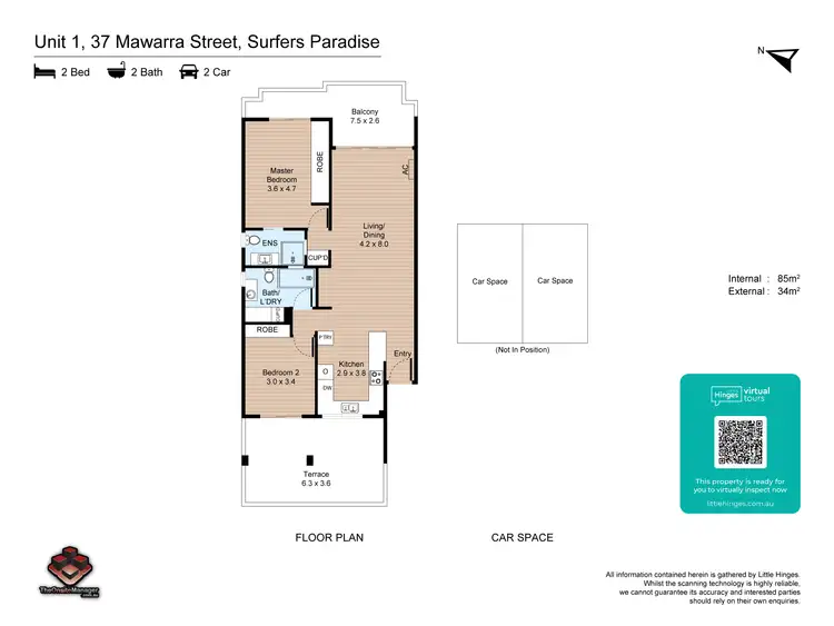 Floorplan of Homely unit listing, 1/37 Mawarra Sreet, Chevron Island QLD 4217