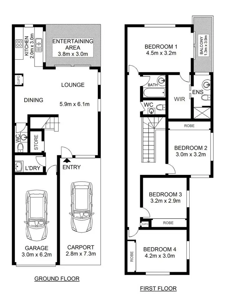 Floorplan of Homely townhouse listing, 3/39 Lacey Road, Carseldine QLD 4034
