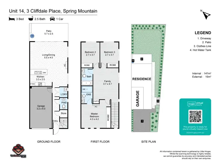 Floorplan of Homely unit listing, ID:21156229/3 Cliffdale Place, Spring Mountain QLD 4300