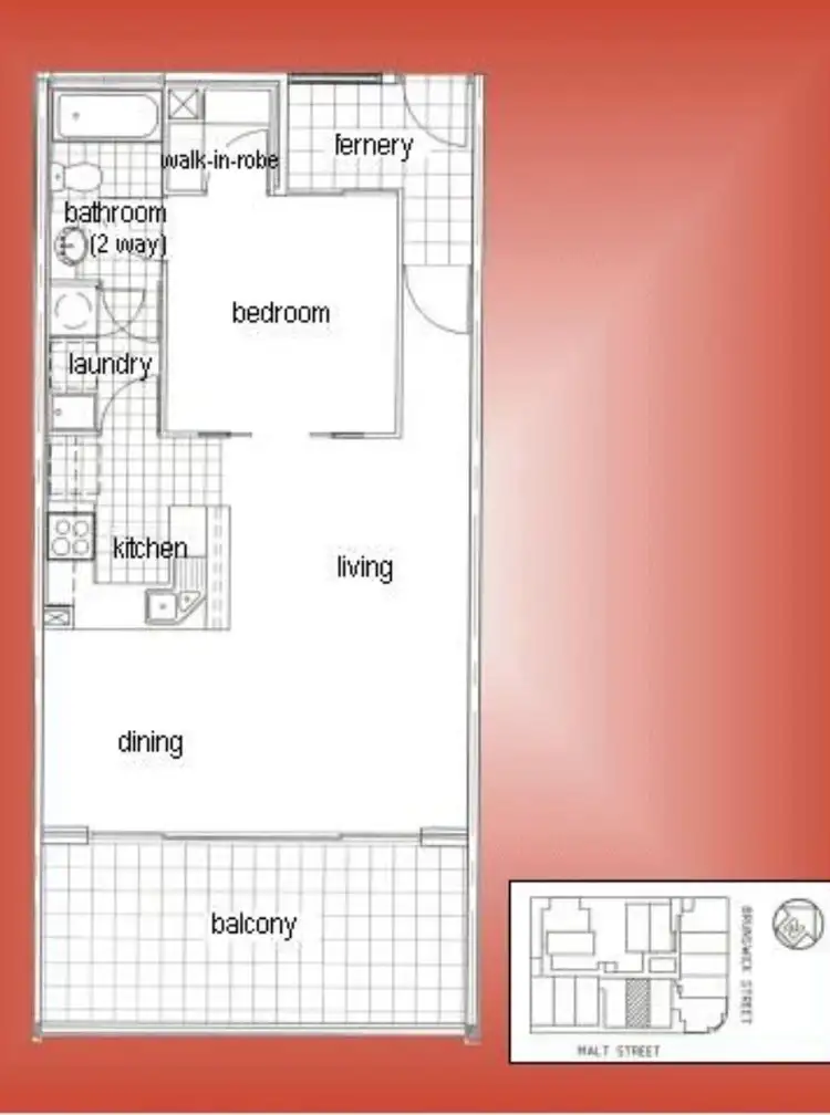 Floorplan of Homely apartment listing, ID:21156617/20 Malt Street, Fortitude Valley QLD 4006
