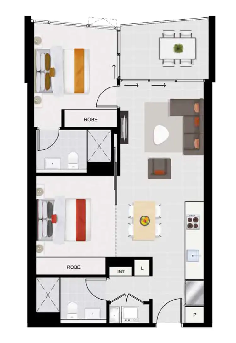 Floorplan of Homely apartment listing, 31207/24 Stratton Street, Newstead QLD 4006
