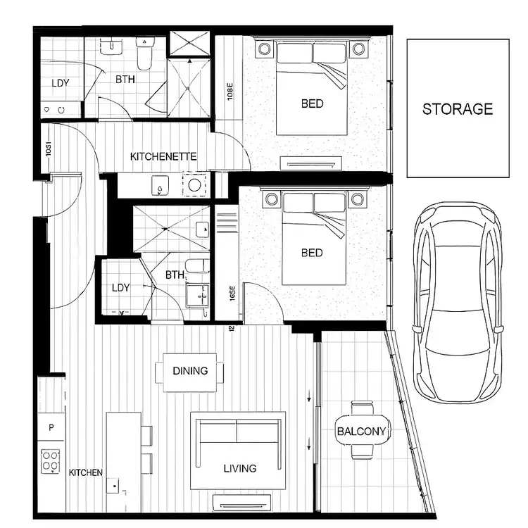 Floorplan of Homely apartment listing, ID:21157289/1 Cordelia Street, South Brisbane QLD 4101