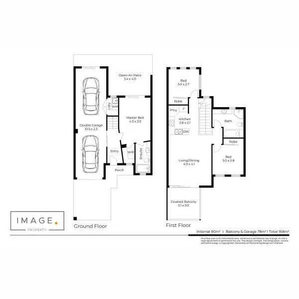 Floorplan of Homely townhouse listing, 1/2 Palma Crescent, Varsity Lakes QLD 4227