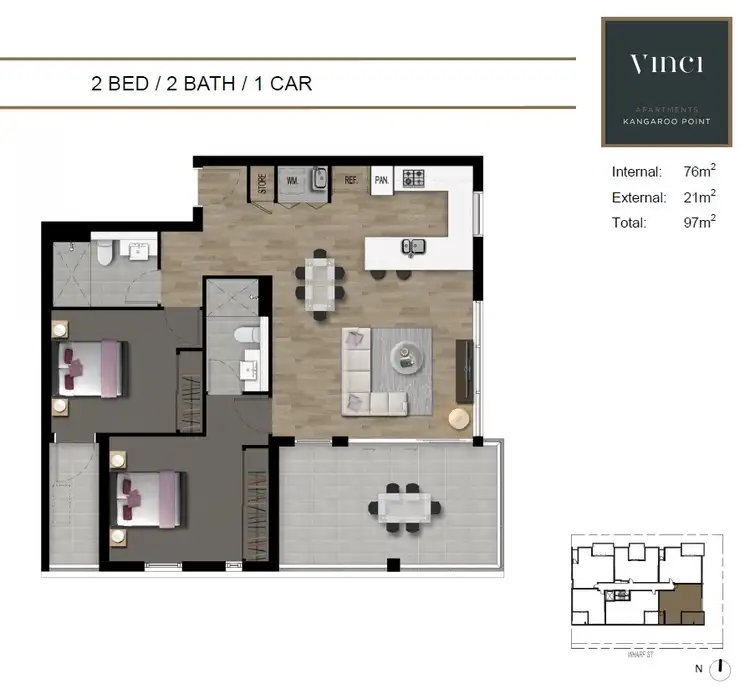 Floorplan of Homely unit listing, ID:21157615/28 Wharf Street, Kangaroo Point QLD 4169