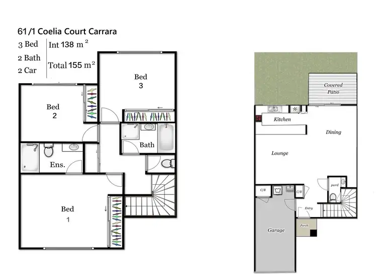 Floorplan of Homely townhouse listing, 61/1 Coelia Court, Carrara QLD 4211