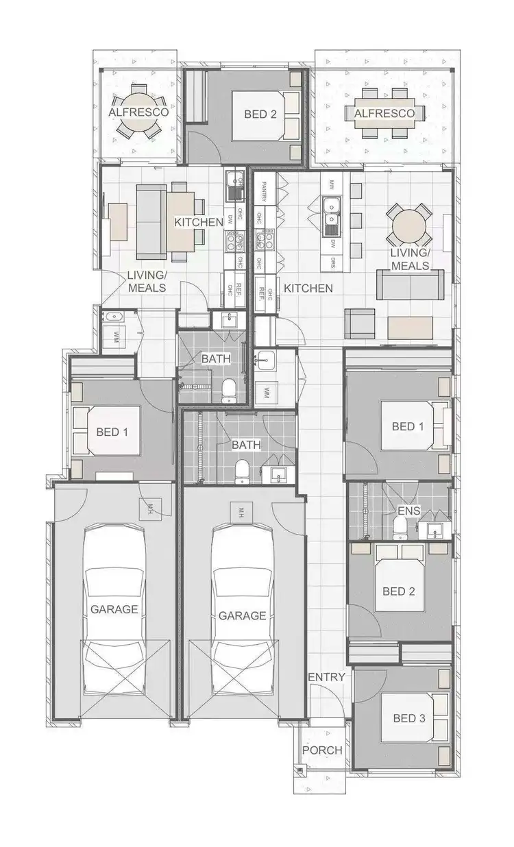 Floorplan of Homely semi-detached listing, 2 Scribbly Street, Burpengary QLD 4505
