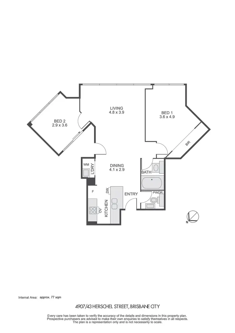 Floorplan of Homely apartment listing, 4907/43 Herschel Street, Brisbane QLD 4000