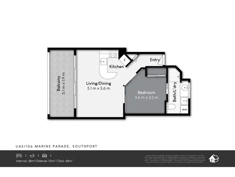 Floorplan of Homely unit listing, 42/106-108 Marine Parade, Southport QLD 4215