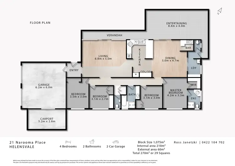 Floorplan of Homely house listing, 21 Narooma Place, Helensvale QLD 4212