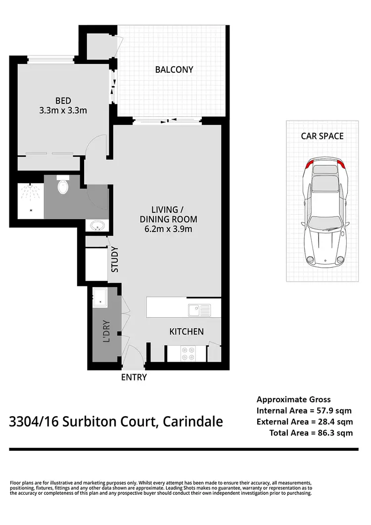 Floorplan of Homely apartment listing, 3304/16 Surbiton Court, Carindale QLD 4152