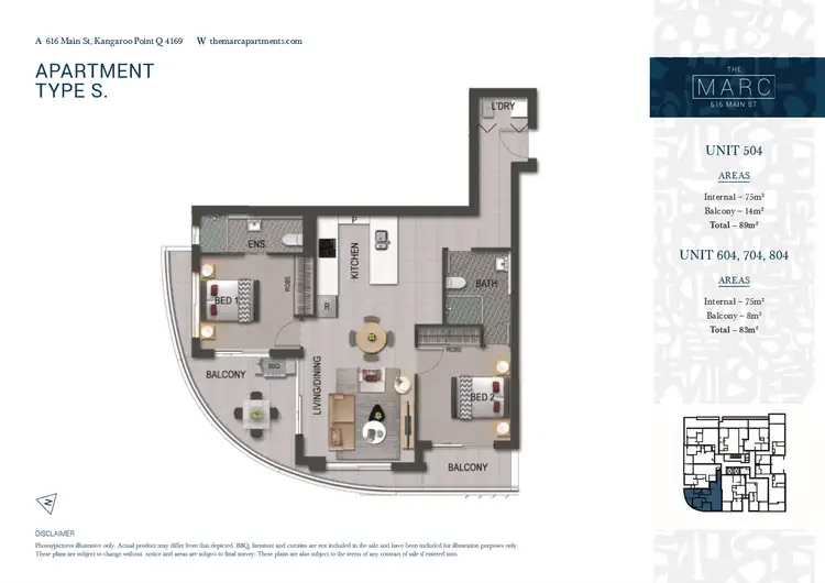 Floorplan of Homely apartment listing, ID:21160813/616 Main Street, Kangaroo Point QLD 4169