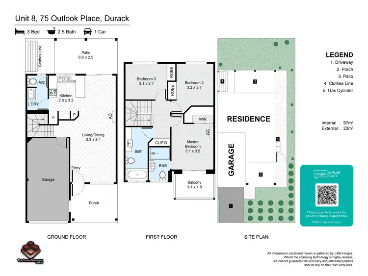 Floorplan of Homely townhouse listing, ID:21160817/75 Outlook Place, Durack QLD 4077