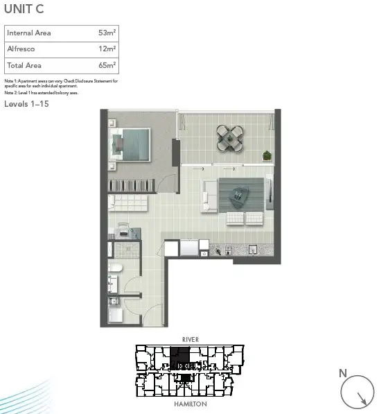 Floorplan of Homely apartment listing, ID:21161591/2 Harbour Road, Hamilton QLD 4007